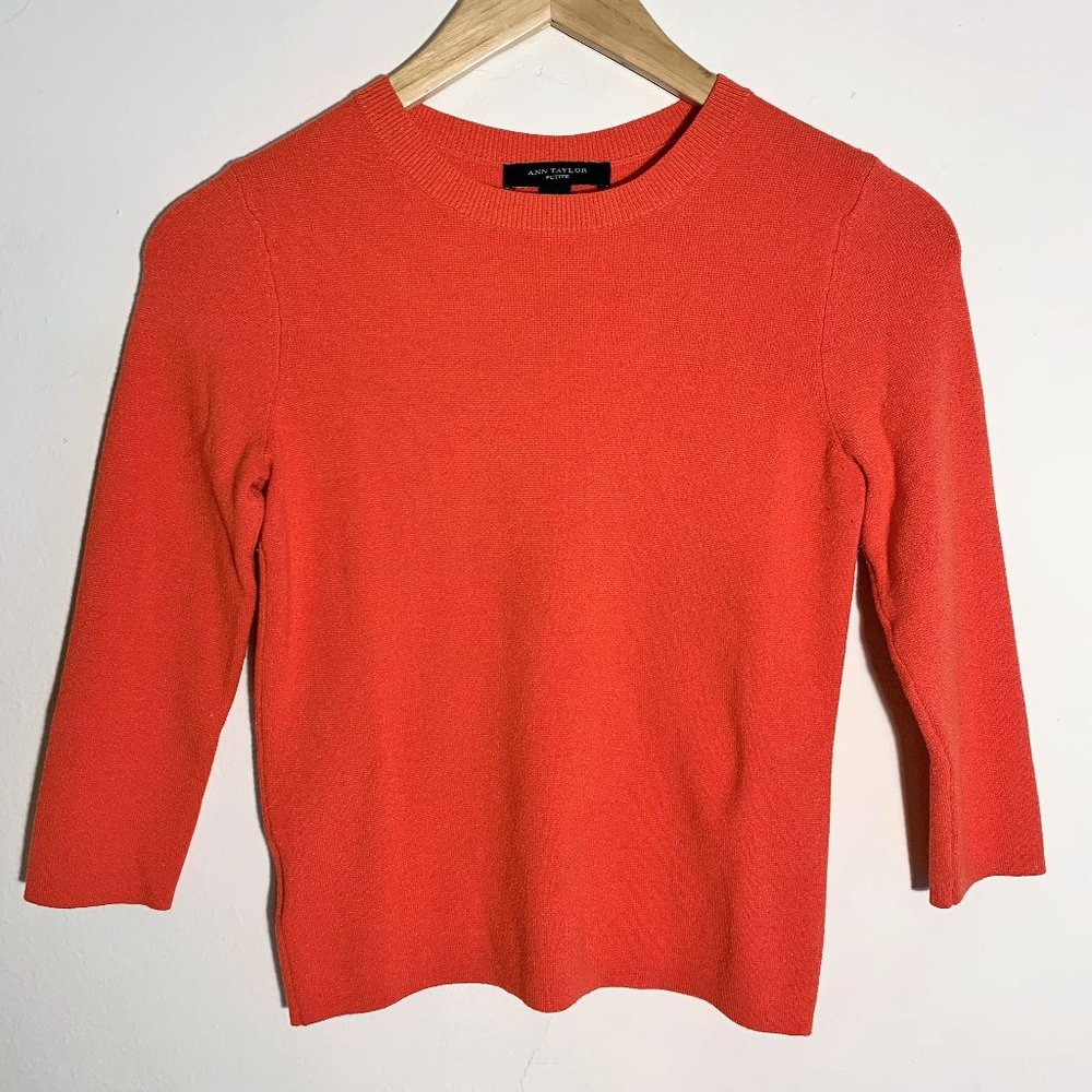 ANN TAYLOR Petite - Pullover Sweater - XXSP - Bright Sunset